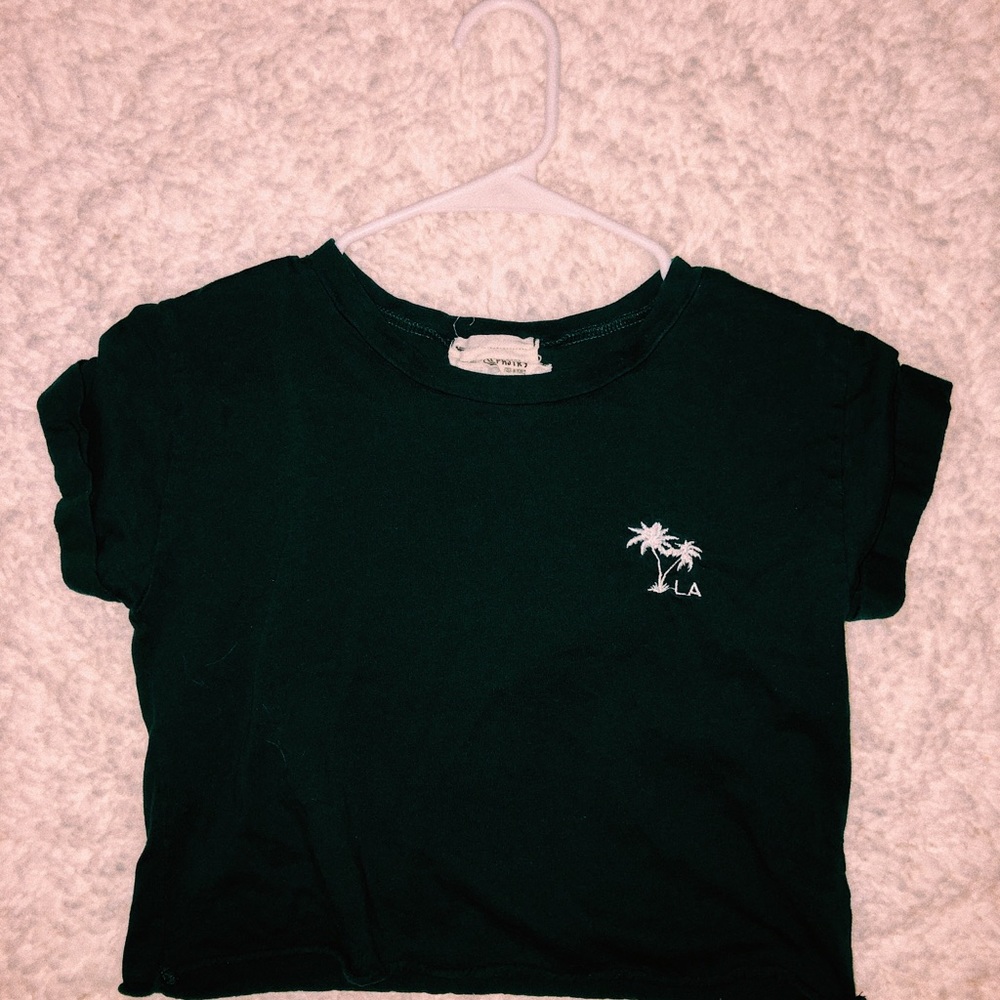 NAVY GREEN l.a crop top